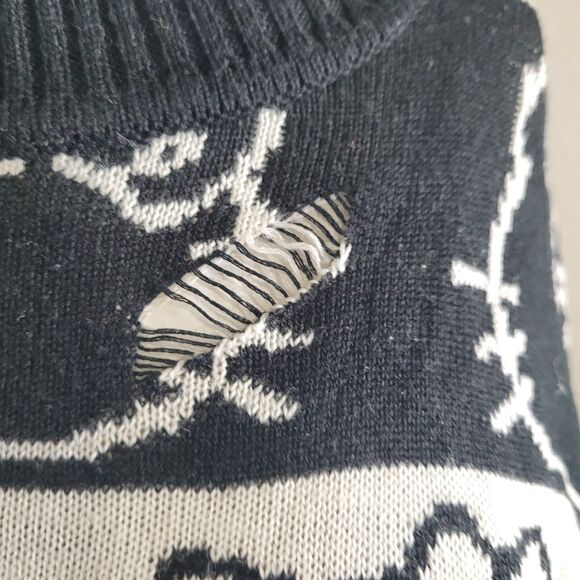 Dolls Kill Hello Kitty Small Sweater pullover graphic holes distress ribbed knit - Picture 8 of 11